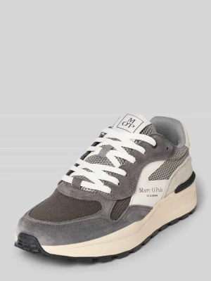 Sneakersy niskie z welurowej skóry bydlęcej Marc O'Polo