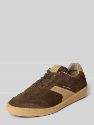 Sneakersy niskie z welurowej skóry bydlęcej Marc O'Polo