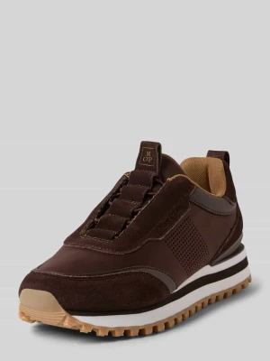Sneakersy niskie z welurowej skóry bydlęcej Marc O'Polo