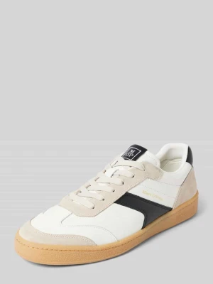 Sneakersy niskie z wysokiej jakości skóry bydlęcej w połączeniu ze skórą welurową Marc O'Polo