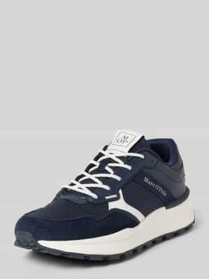 Sneakersy niskie ze skóry bydlęcej i siateczki Marc O'Polo