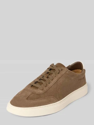Sneakersy niskie ze skóry welurowej Boss