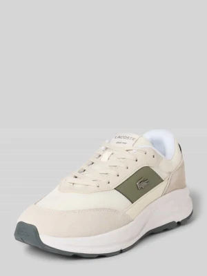 Sneakersy o niskim kroju z detalami ze skóry Model 'RUN SET' Lacoste