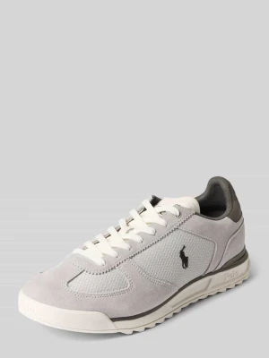 Sneakersy o niskim kroju z detalem z logo Polo Ralph Lauren Średnioszary