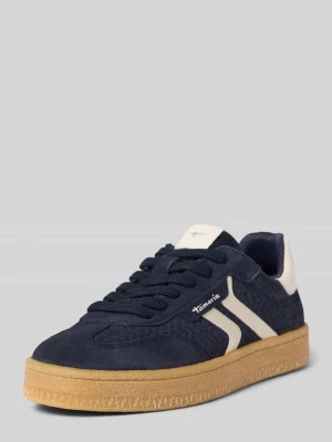 Sneakersy o niskim kroju z mieszanki skóry bydlęcej i tkaniny tamaris