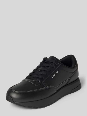 Sneakersy o niskim kroju z naturalnej skóry bydlęcej Calvin Klein Czarny
