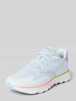 Sneakersy o niskim kroju z wyhaftowanym logo Tamaris Jasnoniebieski