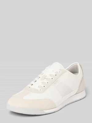 Sneakersy o niskim kroju ze skórzanym obszyciem model 'Nitan_Lowp_txmx' Boss Biały