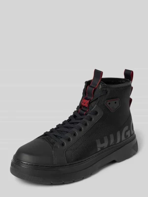 Sneakersy o wysokim kroju w stylu butów trekkingowych model 'URIAN' Hugo Czarny