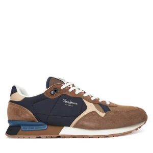 Sneakersy Pepe Jeans Brit Colors M PMS400004 Brązowy