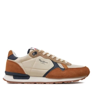 Sneakersy Pepe Jeans Brit Mix M PMS40006 Brązowy