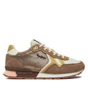 Sneakersy Pepe Jeans Brit Sequins W PLS40009 Beżowy