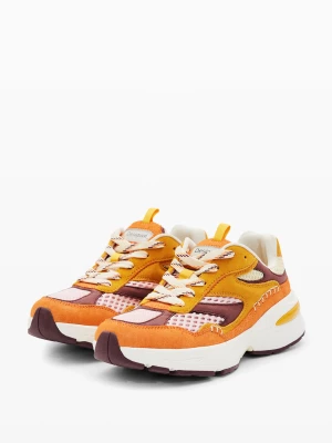 Sneakersy runner patchwork z zamszu Desigual