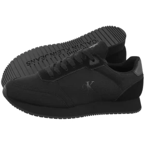 Sneakersy Runner Sock Laceup Mg Canvas Triple Black YM0YM01217 0GJ (CK654-a) Calvin Klein