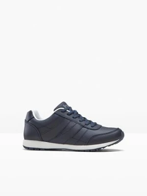 Sneakersy skórzane BonPrix niebieski