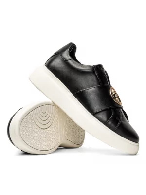 Sneakersy skórzane damskie czarne U.S. Polo Assn. CARDI005W/2L1