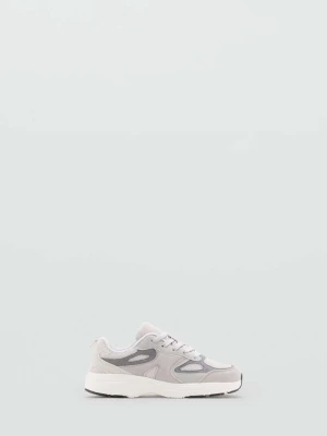 Sneakersy skórzane wstawki szary - Dzieci - - MANGO KIDS