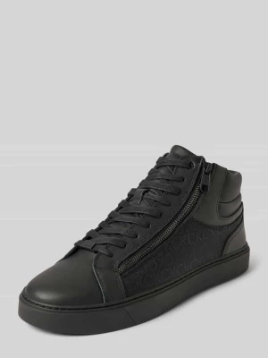 Sneakersy skórzane wysokie z zapięciem na zamek błyskawiczny model ‘LACE UP’ CK Calvin Klein