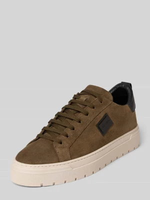 Sneakersy skórzane z aplikacją z logo Antony Morato