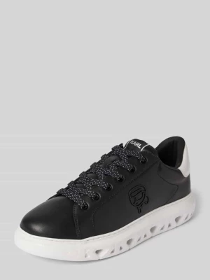 Sneakersy skórzane z detalami z logo model ‘KAPRI’ Karl Lagerfeld