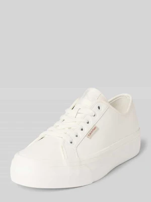 Sneakersy skórzane z detalami z logo model ‘VULC FLATFORM’ Calvin Klein Jeans