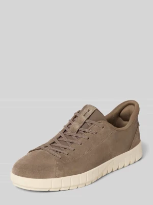 Sneakersy skórzane z detalem z logo model ‘FLEXTRIDE PLUS’ Geox