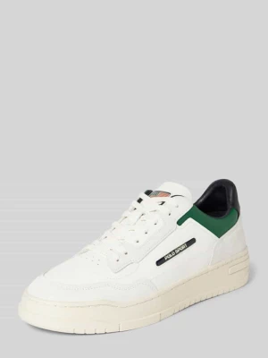 Sneakersy skórzane z detalem z logo Polo Sport