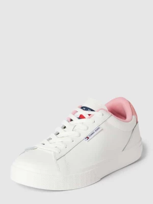 Sneakersy skórzane z detalem z logo Tommy Jeans