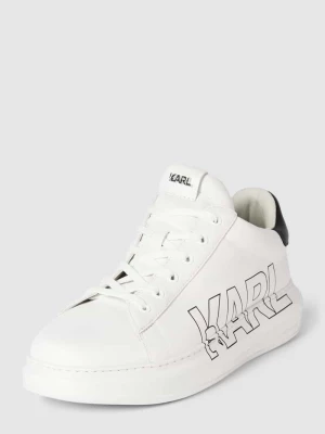 Sneakersy skórzane z nadrukiem z logo Karl Lagerfeld