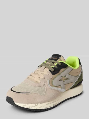 Sneakersy skórzane z naszywką z logo model ‘FIBER’ Replay