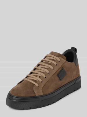 Sneakersy skórzane z naszywką z logo model ‘METAL BOLD’ Antony Morato