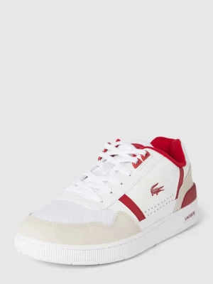 Sneakersy skórzane z obszyciem w kontrastowym kolorze model ‘T-CLIP’ Lacoste