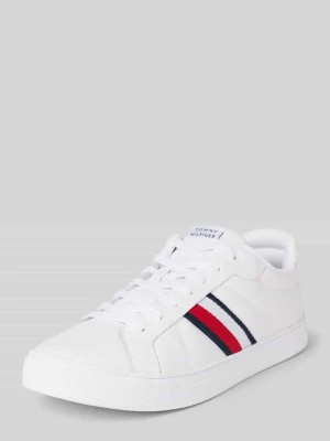 Sneakersy skórzane z paskami w kontrastowym kolorze model ‘ICON COURT’ Tommy Hilfiger