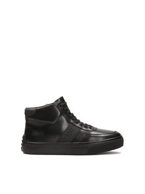 Sneakersy skórzane z wysoką cholewką i monogramem Kazar