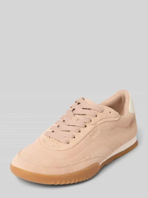 Sneakersy skórzane z wytłoczonym logo model ‘Carlynn’ Boss