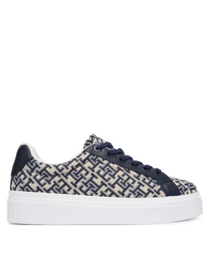 Sneakersy Tommy Hilfiger Chic Platform Monogram FW0FW09398 Beżowy