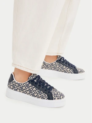 Sneakersy Tommy Hilfiger Chic Platform Monogram FW0FW09398 Beżowy