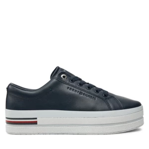 Sneakersy Tommy Hilfiger Corporate Flatform Cupsole FW0FW06485 Granatowy