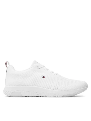 Sneakersy Tommy Hilfiger Corporate Knit Rib Runner FM0FM02838 Biały