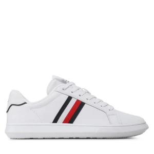 Sneakersy Tommy Hilfiger Corporate Leather Cup Stripes FM0FM04732 Biały