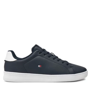 Sneakersy Tommy Hilfiger Court Cupsole Leather Flag FM0FM05451 Granatowy
