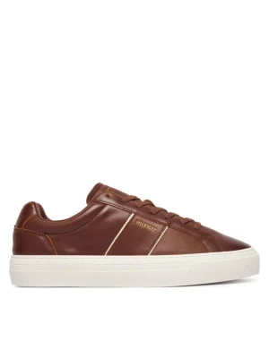 Sneakersy Tommy Hilfiger Dress Casual Leather Sneaker FM0FM05989 Brązowy