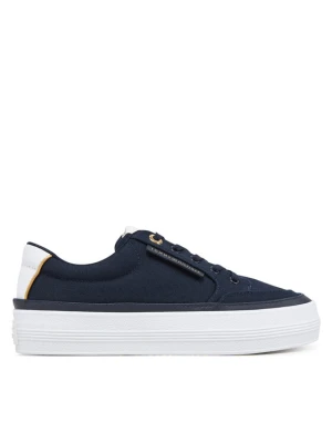 Sneakersy Tommy Hilfiger Essential Vulc Textile Sneaker FW0FW08323 Granatowy
