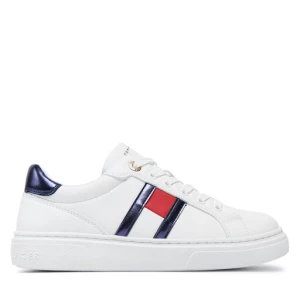 Sneakersy Tommy Hilfiger Flag Low Cut Lace-Up Sneaker T3A9-33538-1351 S Biały