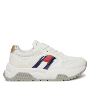 Sneakersy Tommy Hilfiger Flag Low Cut Lace-Up Sneaker T3A9-33550-1697 M Biały