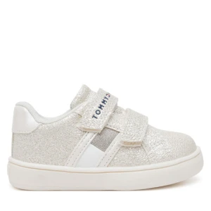 Sneakersy Tommy Hilfiger Flag Low Cut Velcro Sneaker T1A9-33726-0375 M Écru