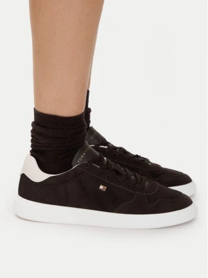 Sneakersy Tommy Hilfiger Icon Court Light Leather FW0FW09593 Brązowy ciemny