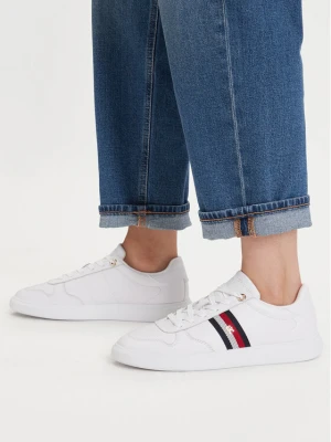 Sneakersy Tommy Hilfiger Icon Court Light Webbing FW0FW09602 Biały