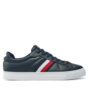 Sneakersy Tommy Hilfiger Icon Court Lth Stripes FM0FM05163 Granatowy