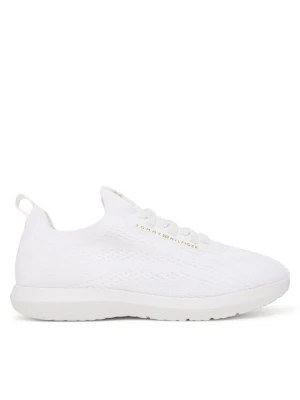 Sneakersy Tommy Hilfiger Knit Extralight Runner FW0FW09112 Biały